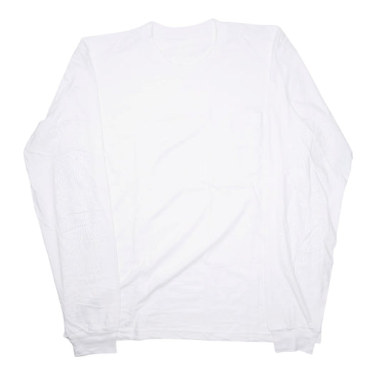 英字袖フローラルプリント 【カットソー】【ホワイト】【新品】 SIZE:XXL