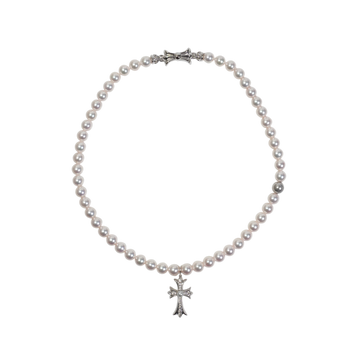 ×ミキモト タイニーファットパール MIKIMOTO TINY FAT CROSS 【ホワイトゴールド パールネックレス】