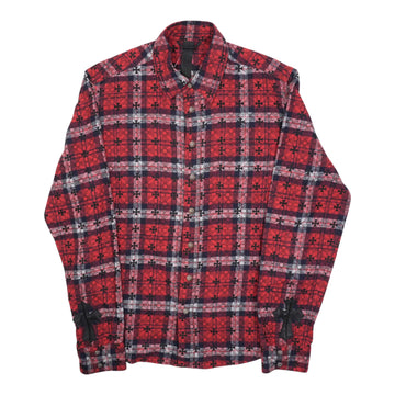 ルーズエンド LOOSE END 総柄CHプラス 【袖クロスパッチ付チェックシャツ】【レッド】 SIZE:M