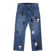 クロスパッチ付き JEAN STRTLG FBRC 【デニムパンツ】【インディゴ】 SIZE:36