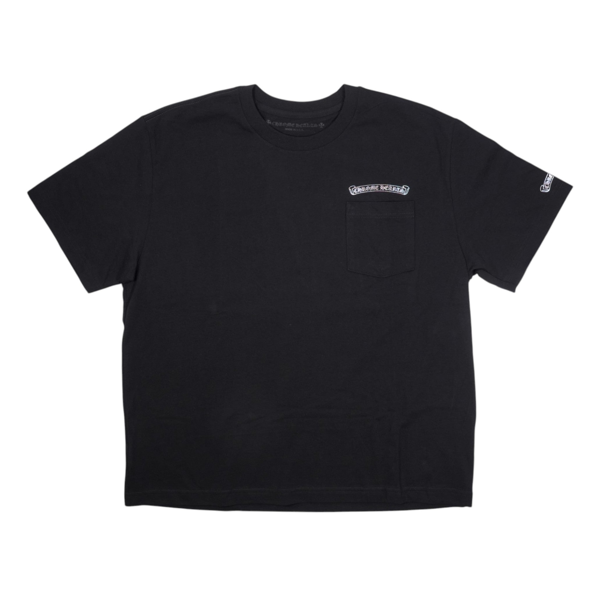 クロムハーツ スクロールラベルバックプリント Tシャツ ブラック