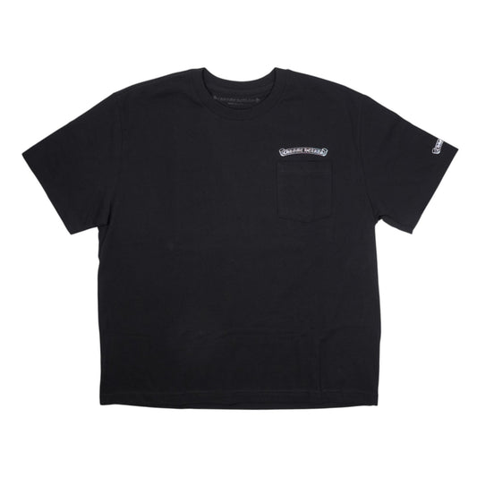 スクロールラベルバックプリント 【Tシャツ】【ブラック×シルバー】【新品】 SIZE:XL