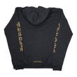 英字袖プリント 【ジップパーカー】【ブラック×ゴールド】 SIZE:M
