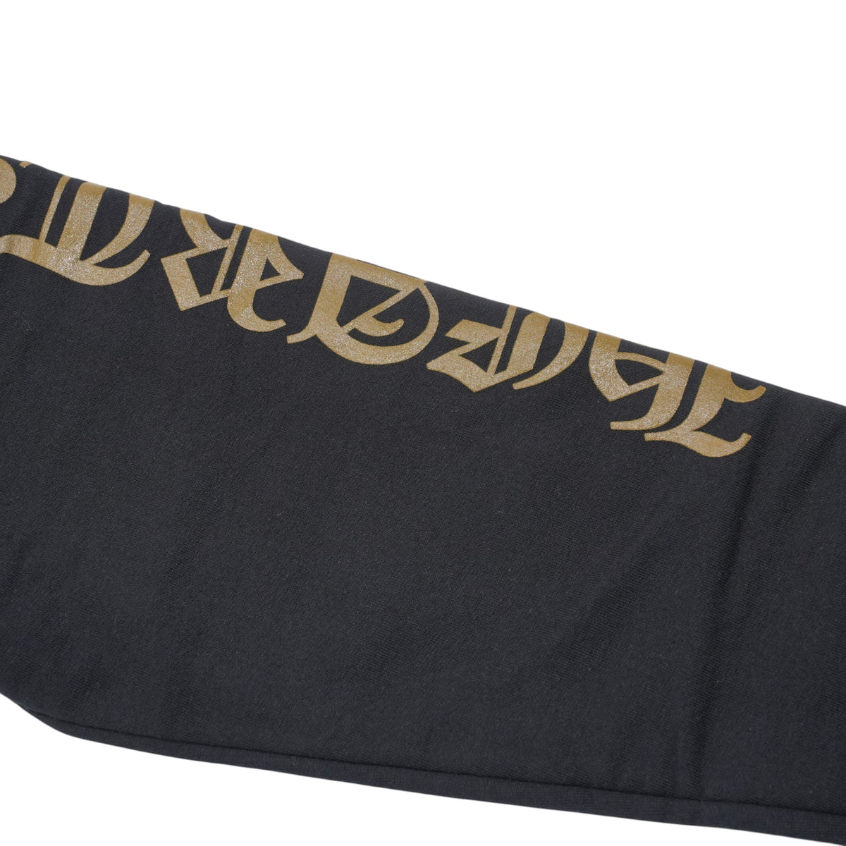 英字袖プリント 【ジップパーカー】【ブラック×ゴールド】 SIZE:M