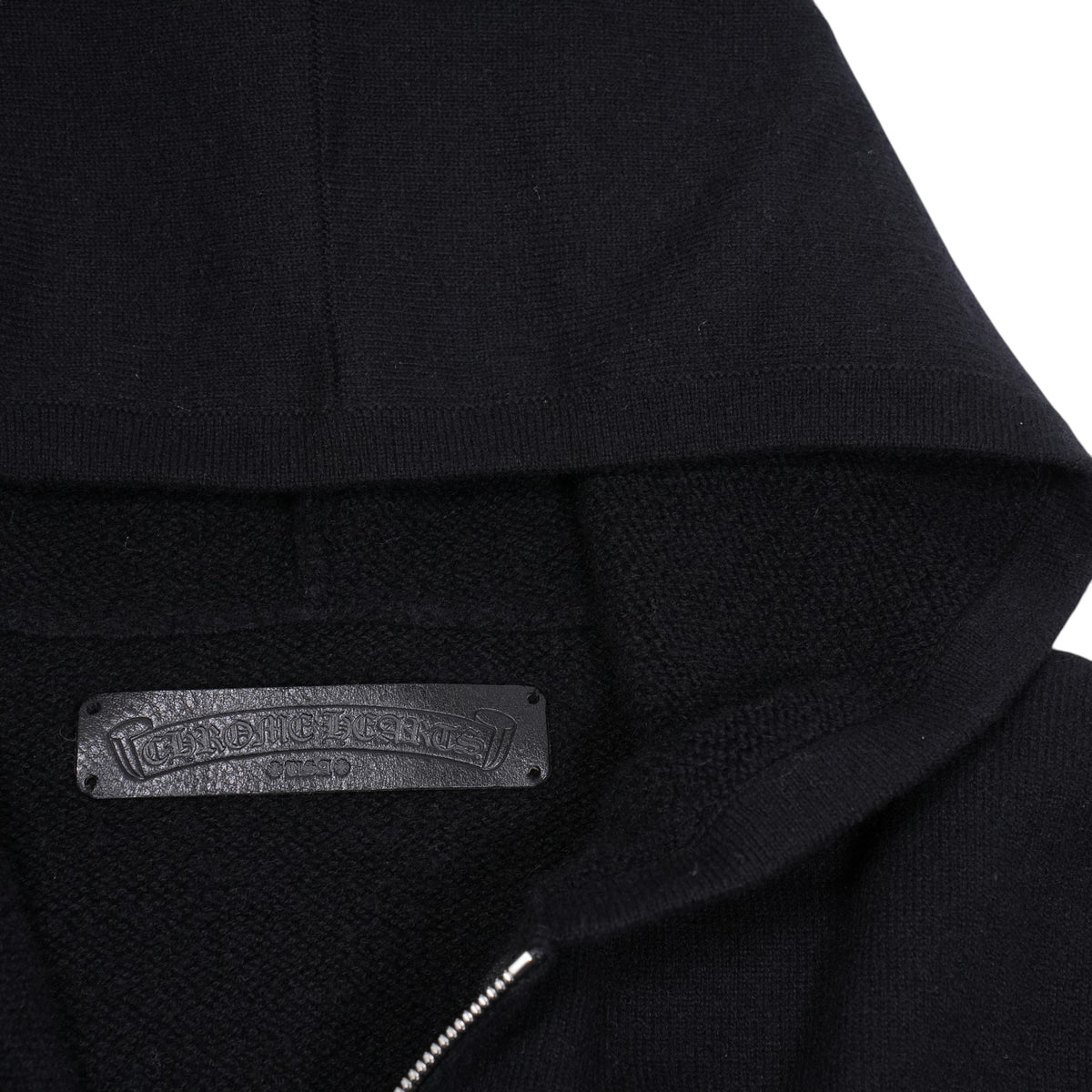 英字刺繍ロゴ 【カシミヤジップパーカー】【ブラック】 SIZE:S