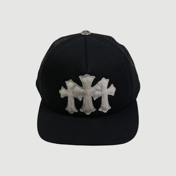3クロスパッチハラコ 【トラッカーキャップ/TRUCKER CAP】【ブラック】 SIZE:ONE