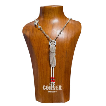 Brand new current model silver feather (XL) with thin round chain set