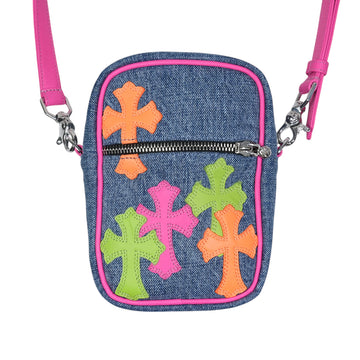タカミニ デニムクロスパッチ TAKA MINI DENIM CROSS PATCH 【デニムレザーショルダーバッグ】