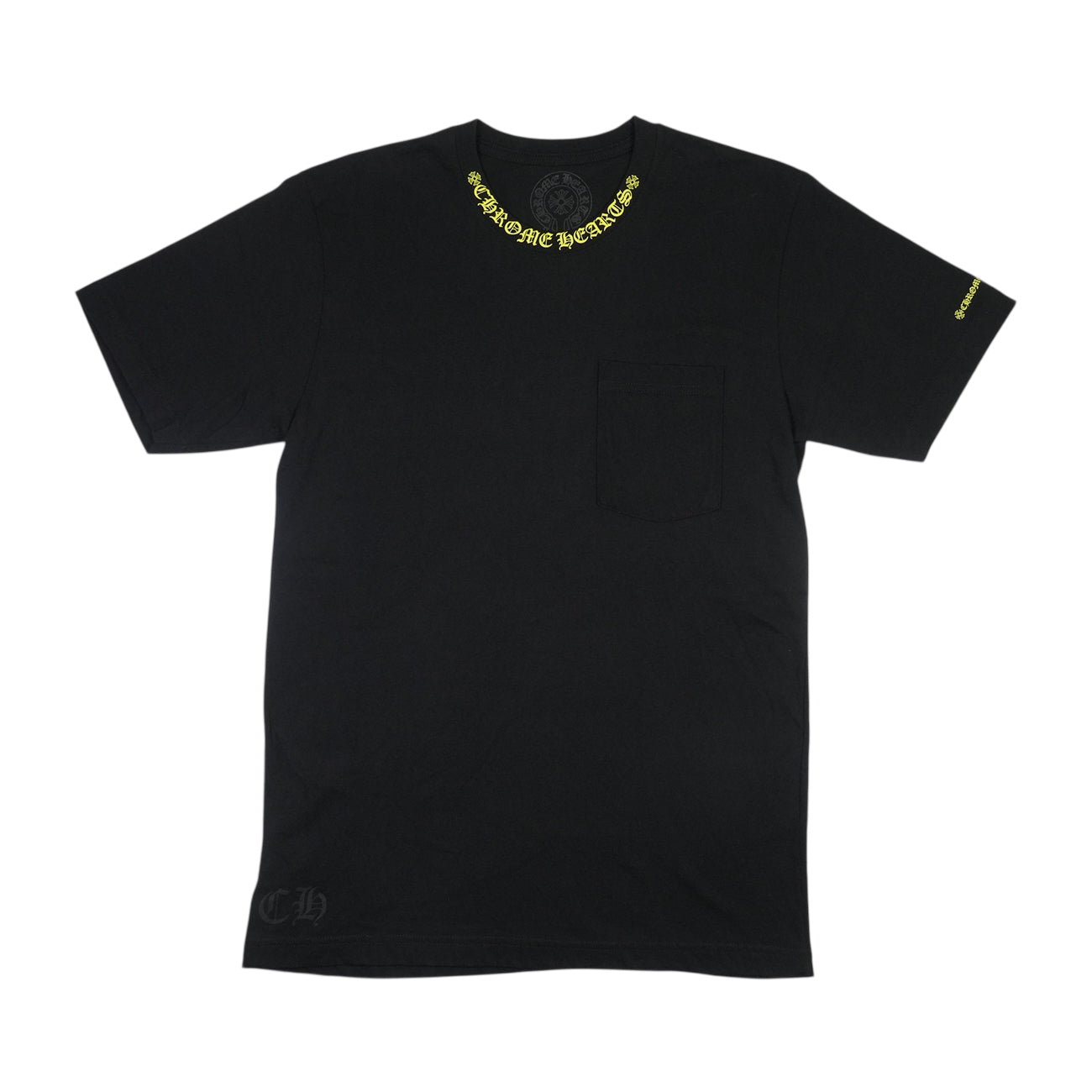 ネックロゴプリント 【Tシャツ】【ブラック×イエロー】 SIZE:M
