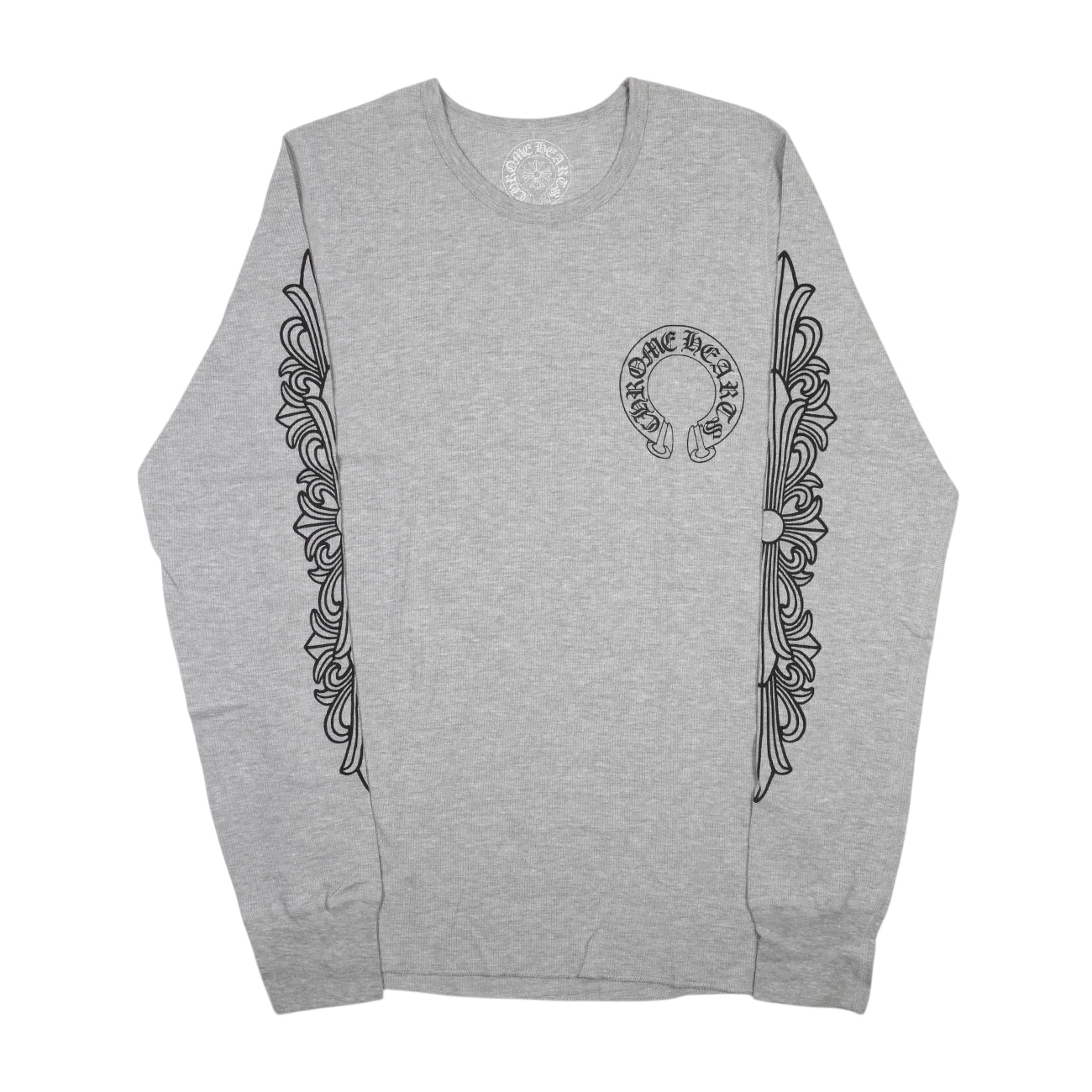 フローラル袖プリント 【サーマルカットソー】【グレー】 SIZE:L