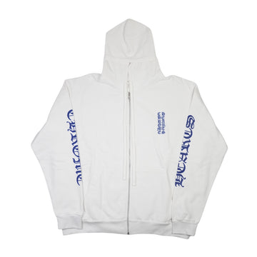 袖ロゴプリント 【ジップパーカー】【ホワイト】 SIZE:XL