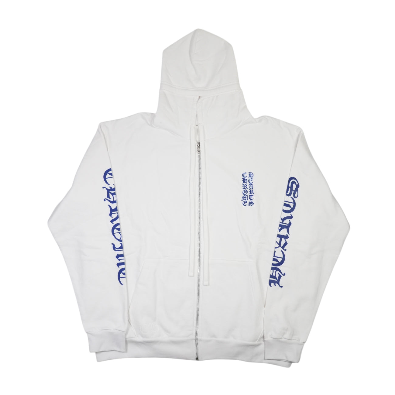 袖ロゴプリント 【ジップパーカー】【ホワイト】 SIZE:XL