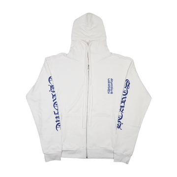 袖ロゴプリント 【ジップパーカー】【ホワイト】 SIZE:L