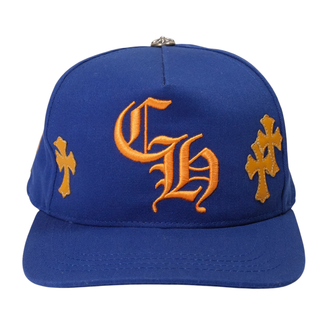 CH刺繍クロスパッチ付き 【ベースボールキャップ/BASEBALL CAP】【ブルー×オレンジ】 SIZE:ONE