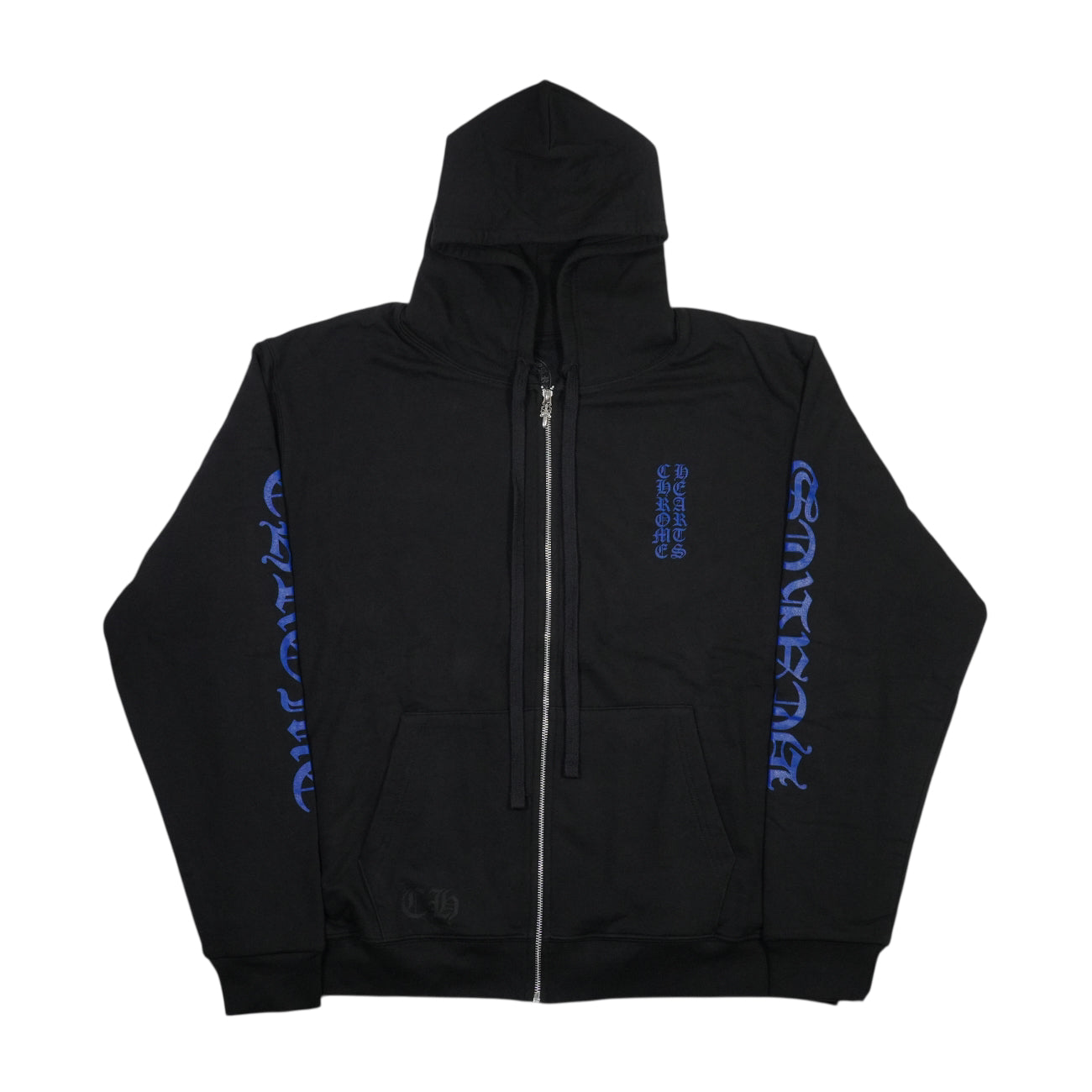 袖ロゴプリント 【サーマルジップパーカー】【ブラック×ブルー】【新品】 SIZE:S