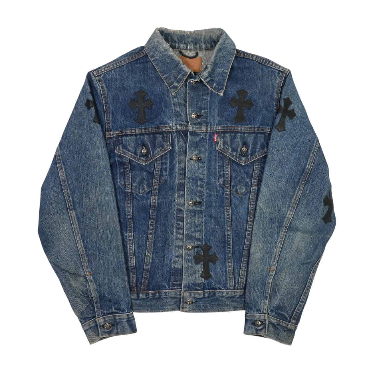 ×リーバイスLEVI'Sクロスパッチ付きデニムジャケットS【デニムジャケット リーバイス】