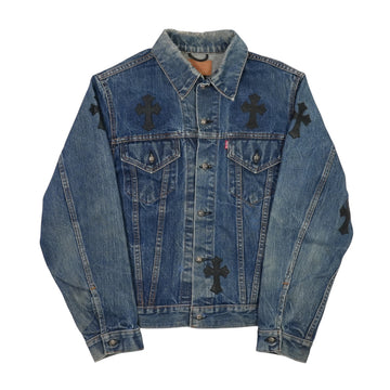 ×リーバイスLEVI'Sクロスパッチ付きデニムジャケットS【デニムジャケット リーバイス】