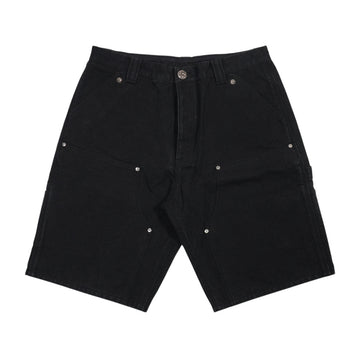 クロスパッチ付きダブルニーカーペンター CARPENTER DOUBLE KNEE 【キャンバスハーフパンツ】　【ブラック】【新品】 SIZE:34