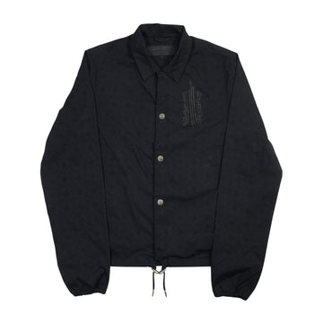 クロスボールボタン付き総柄CHプラスプリント RIGGINS 【ナイロンコーチジャケット】【ブラック】 SIZE:M