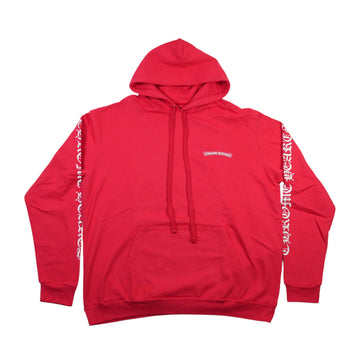 オンライン限定スクロールラベルバックプリント 【パーカー】【レッド】【新品】 SIZE:XL