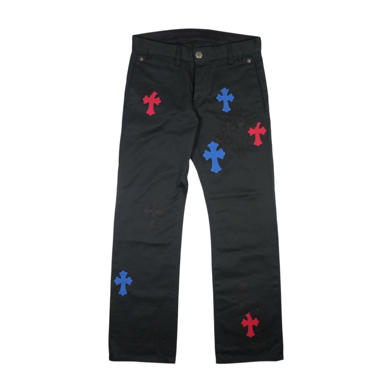 クロスパッチ付きチノパンツ CROSS PATCH CHINO 【コットンチノパンツ】【ネイビー×ブルー×レッド×ブラック】SIZE:31