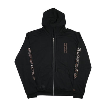 オンライン限定グリッタープリント【ジップパーカー】【ブラック×ブラウン】 SIZE:XL