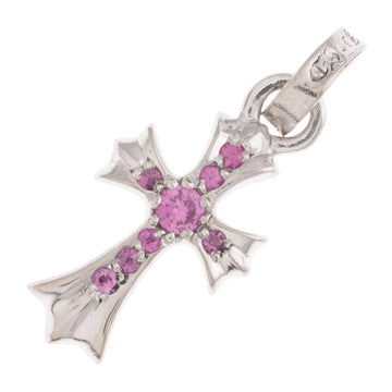 18K ベイビーファット PAVE P SP CRS BBYFAT 【ホワイトゴールドネックレストップ チャーム パヴェ ピンクサファイア】インボイス付き