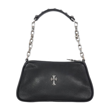 CHクロス装飾チェーンレザーハンドバッグ