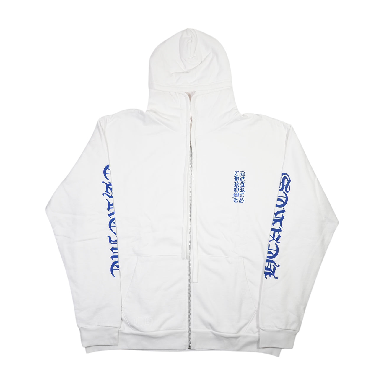 袖ロゴプリント 【ジップパーカー】【ホワイト】 SIZE:XL