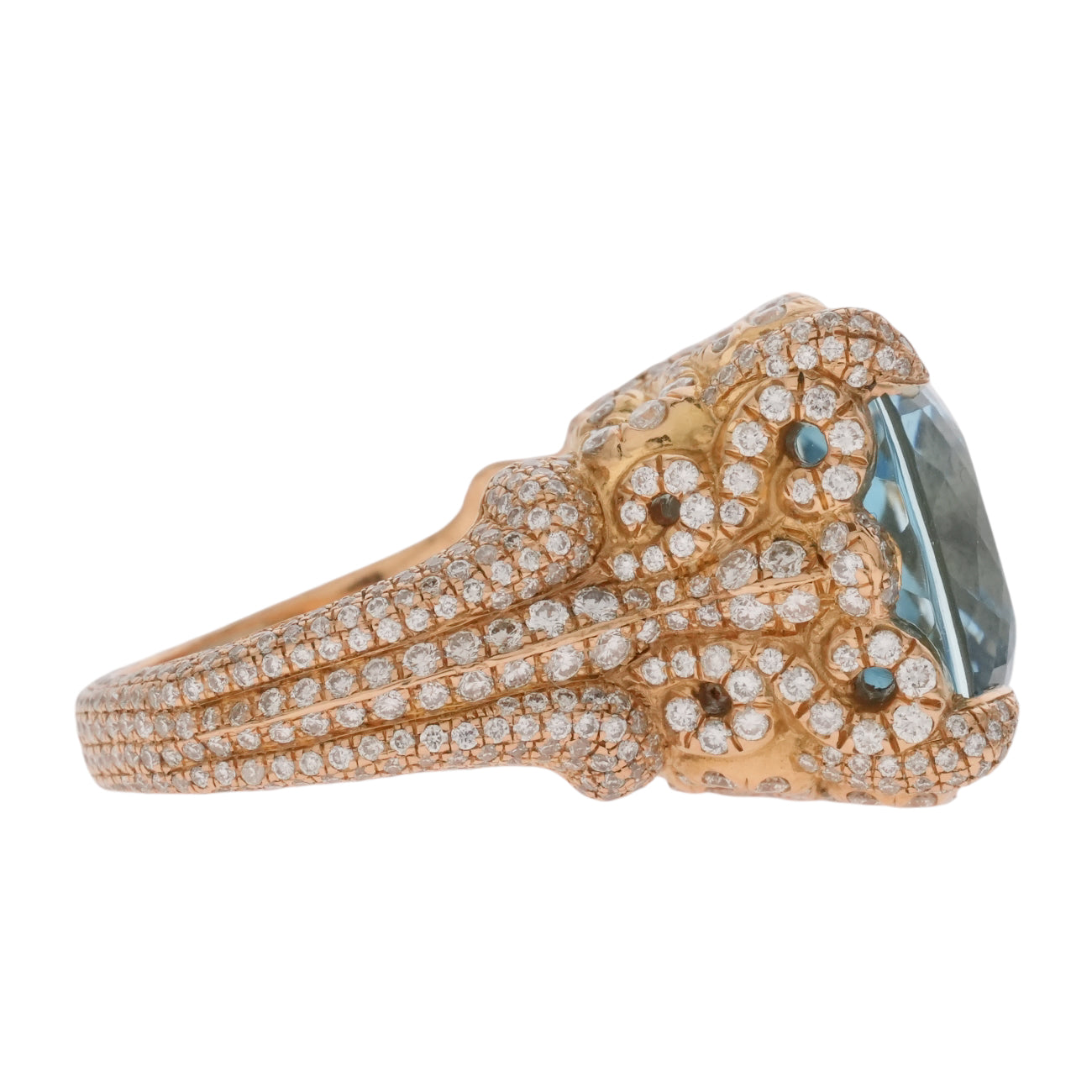 クロムハーツ  22K バタフライカクテル PAVEダイヤ/ゴールドリング  メンズ 7号 22K バタフライカクテル PAVE DIA COCK TAIL WRAP 【ゴールドリング