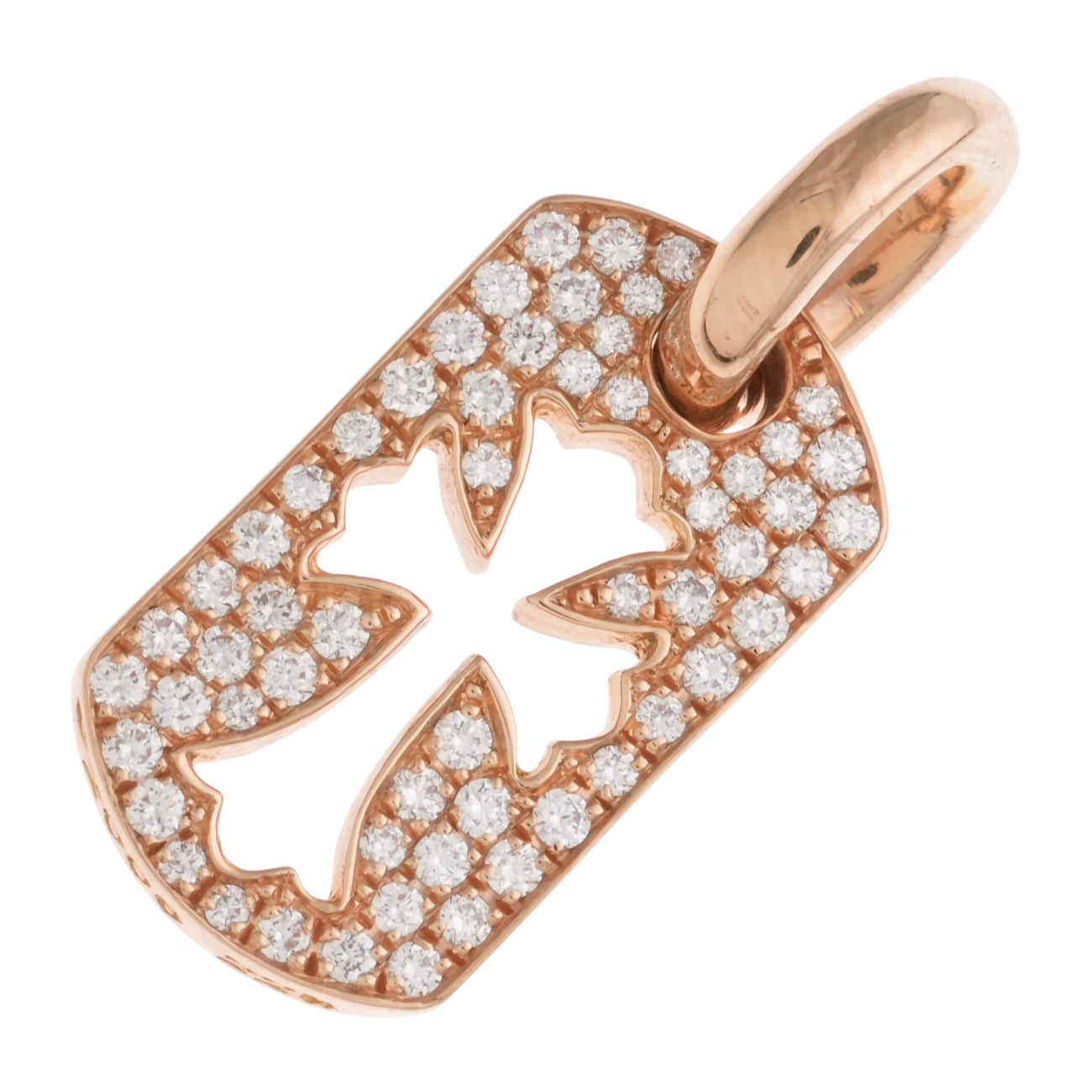 22K タイニーカットアウトクロス ドッグタグ PAVE DIA TINY CO CROSS DOG TAG 【ゴールドネックレストップ チャーム パヴェ ダイヤモンド】