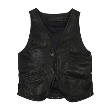 2クロスボールボタン 2B CLASSIC 【レザーベスト】【ブラック】 SIZE:M