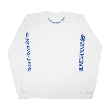 ネックロゴプリント 【カットソー】【ホワイト×ブルー】 SIZE:XL インボイス付き