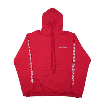 オンライン限定スクロールラベルバックプリント 【パーカー】【レッド】【新品】 SIZE:XL