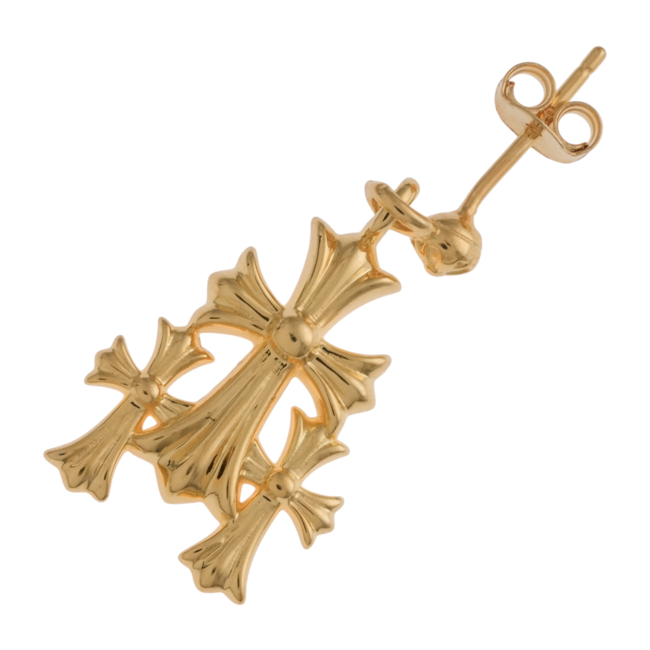 22K トリプルCHクロス ドロップ 3 CH CROSS DROP 【ゴールドピアス】