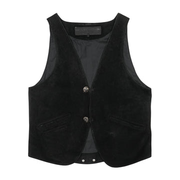 2クロスボールボタン 2B CLASSIC 【スウェードレザーベスト】【ブラック】 SIZE:S