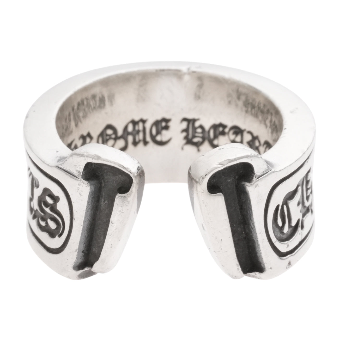 CHROME HEARTS ラージスクロールラベル リング シルバー クロムハーツ CHROME HEARTS 中古 正規品 ラージスクロールラベル LG