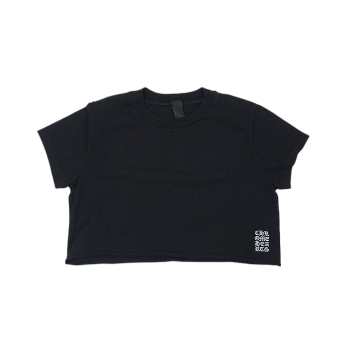 クロムハーツ 中古 Y NOT ロゴ刺繍 ショート丈 Tシャツ Sサイズ ブラック