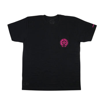 ホースシューバックプリント 【Tシャツ】【ブラック×ピンク】【新品】 SIZE:XL