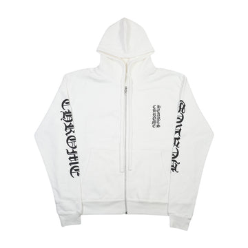 袖ロゴプリント 【ジップパーカー】【ホワイト】 SIZE:XS