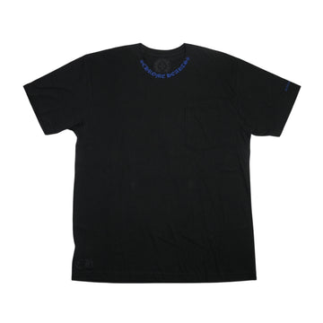 ネックロゴプリント 【Tシャツ】【ブラック×ブルー】 SIZE:XL