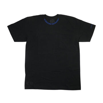 ネックロゴプリント 【Tシャツ】【ブラック×ブルー】【新品】 SIZE:L