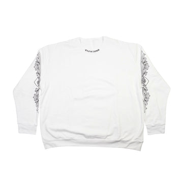 ラブユー LOVE YOU ネックロゴ袖フローラルプリント 【スウェット】【ホワイト】【新品】 SIZE:XL