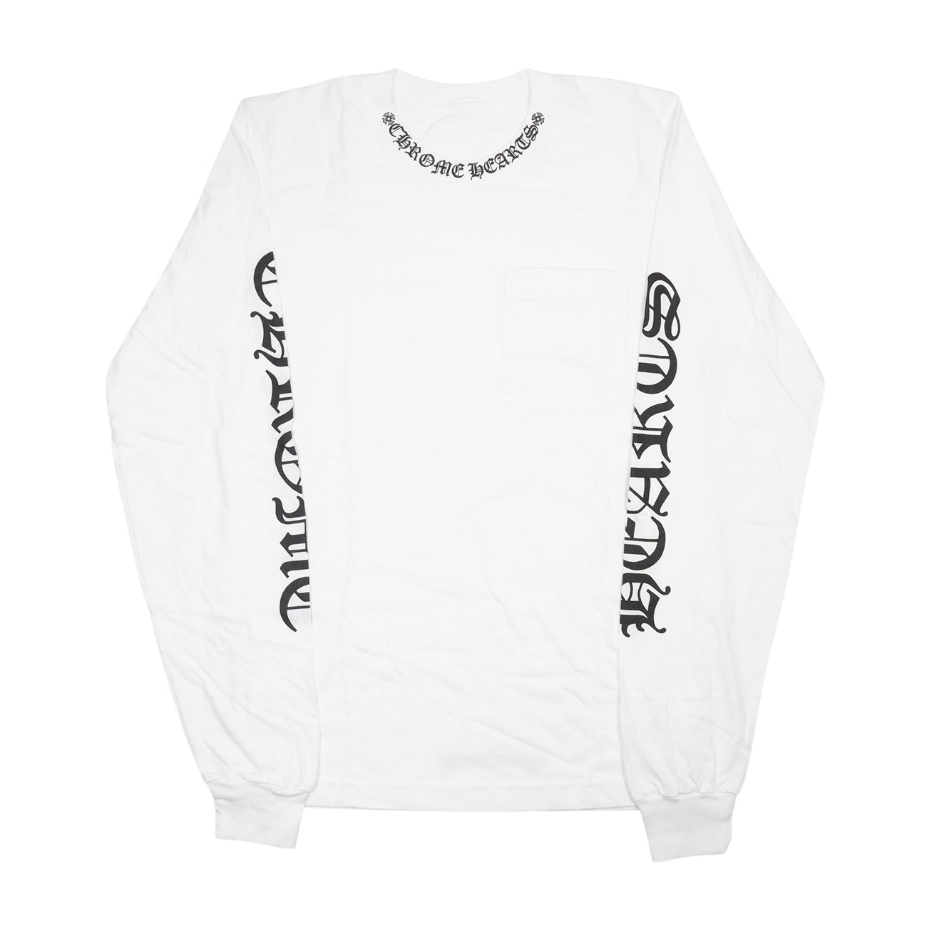 新品ネックロゴ袖ロゴプリント 【カットソー】【ホワイト】 SIZE:S