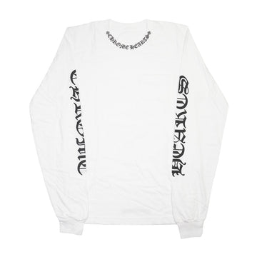 新品ネックロゴ袖ロゴプリント 【カットソー】【ホワイト】 SIZE:S