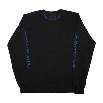 ネックロゴプリント 【カットソー】【ブラック×ブルー】 SIZE:L