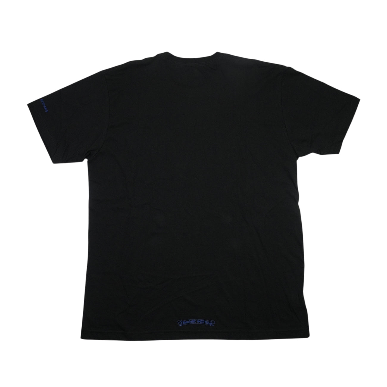 新品ネックロゴプリント 【Tシャツ】【ブラック×ブルー】 SIZE:XL