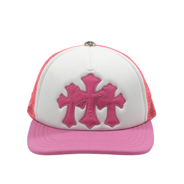 TRUCKER CAP トラッカーキャップ 3セメタリーレザーパッチメッシュ帽子