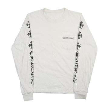 袖CHプラスロゴプリント 【カットソー】【ホワイト×ブラック】