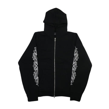 フローラル袖プリント 【カシミヤパーカー】【ブラック】【新品】 SIZE:M